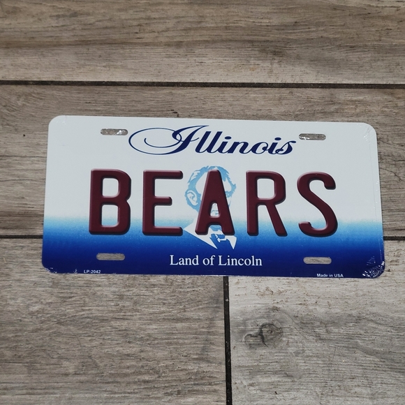 NFL Chicago Bears Metal decorative License Plate Sealed NWOT - Picture 9 of 9